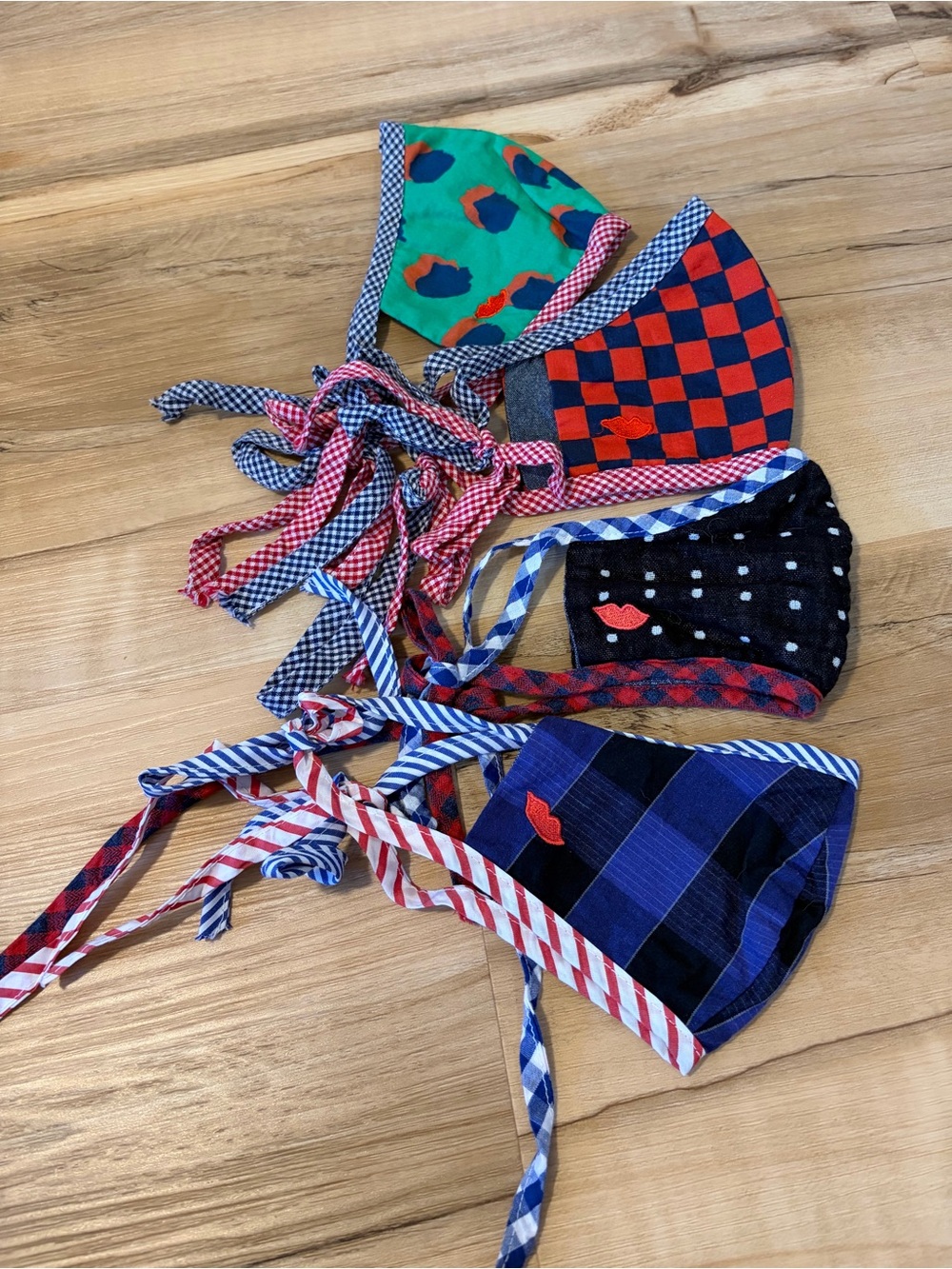 Clare V. Multi-Pattern Tie-Back Face Mask Set